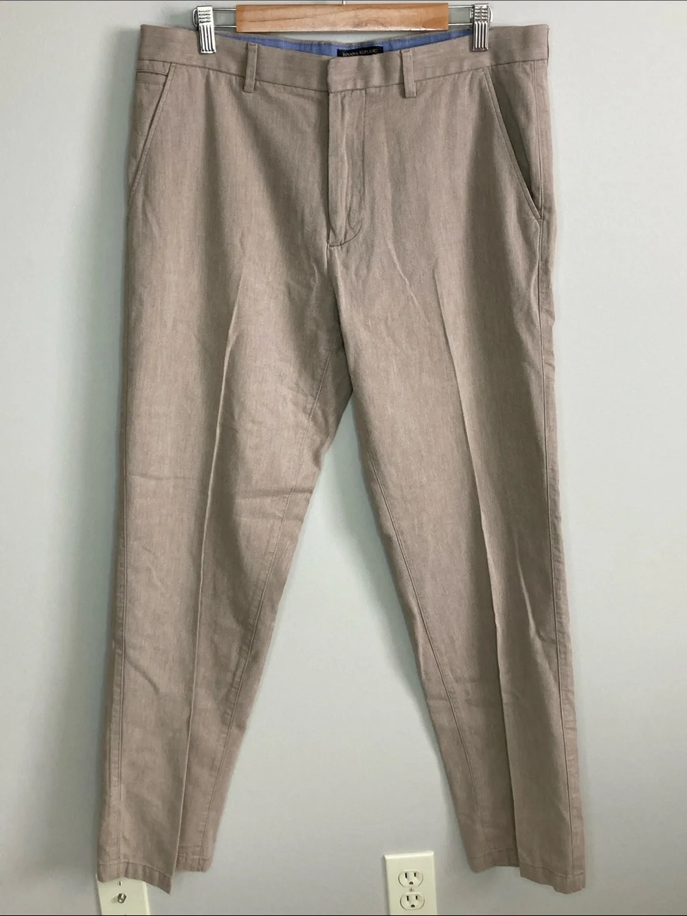 Banana Republic Kentfield Pant Men's Chino Pants, 34x34 Brown Cotton Dress Pants